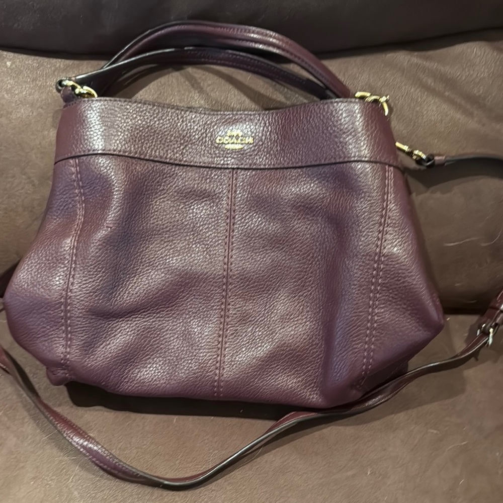 Coach Pebble Leather Lexy Shoulder bag purple F28992